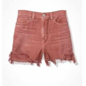 American Eagle Highest Waist Denim Mom Shorts, 'Berry' color, Size 4